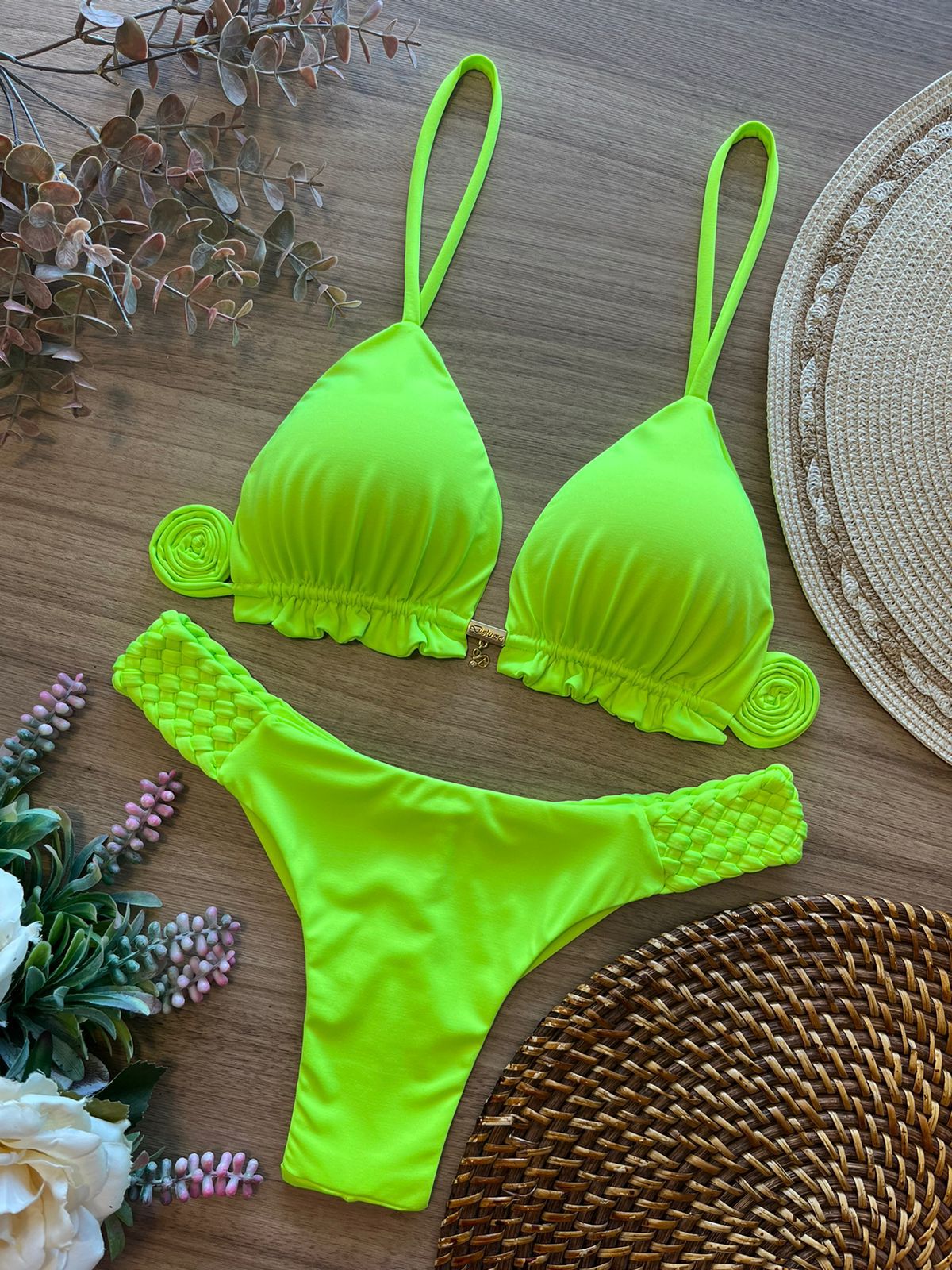 BIQUINI TRANÇADO AMARELO NEON