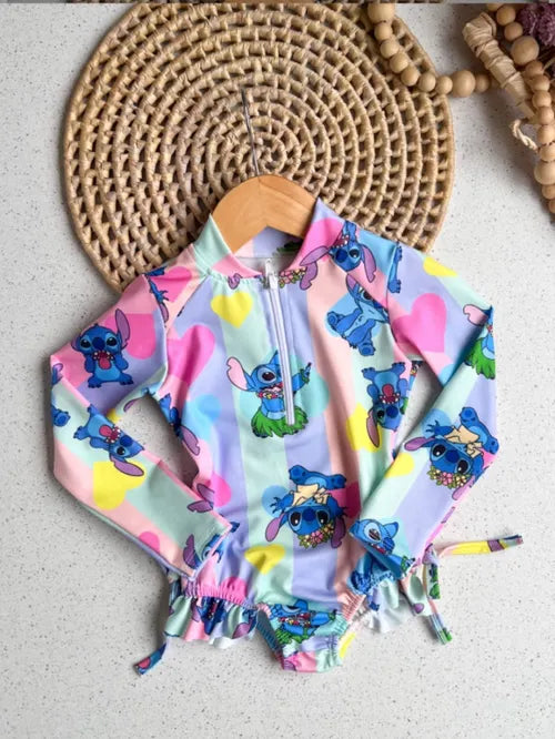 Maiô Zíper Estampado Infantil