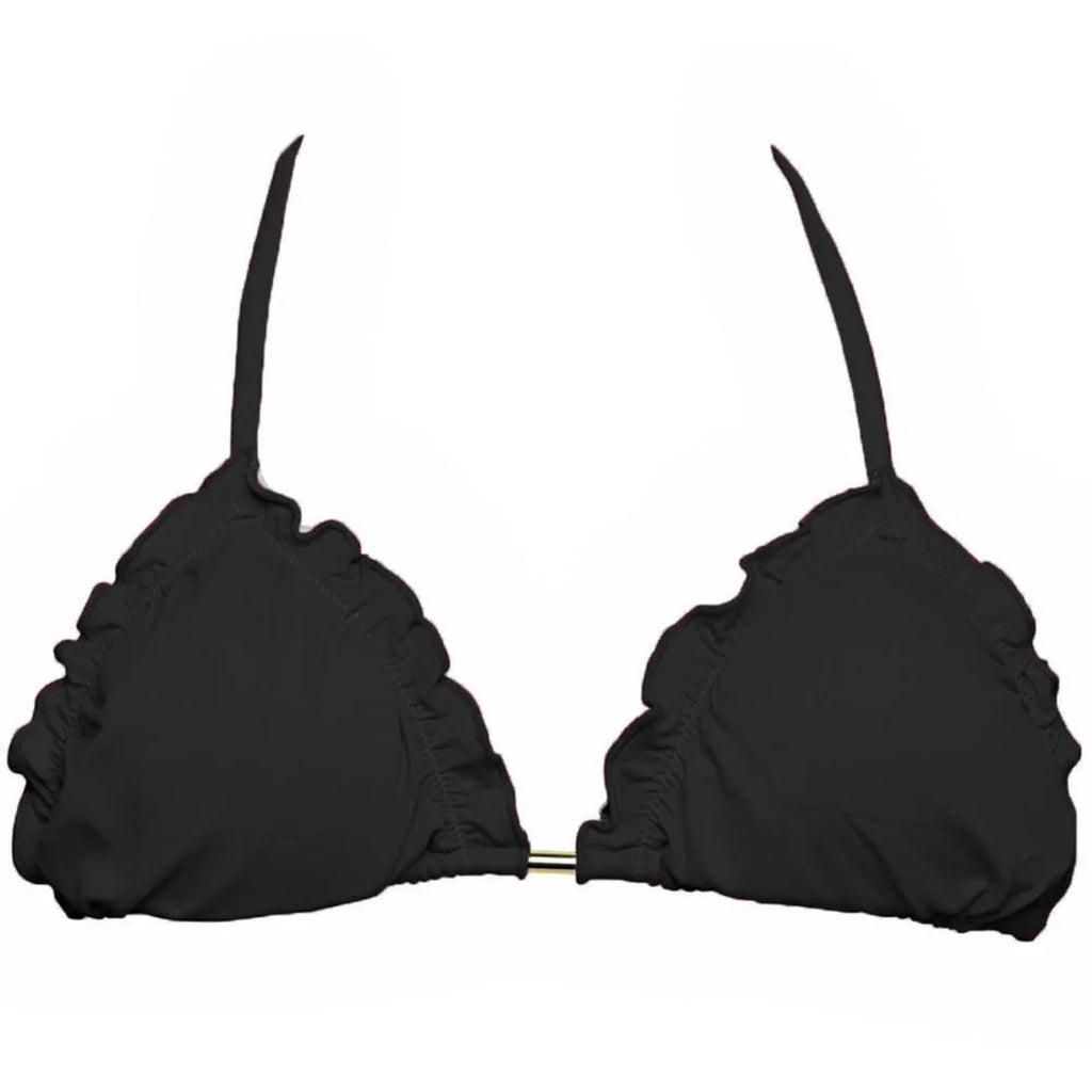 Conjunto Biquíni Cortininha Amarração Feminino Bojo Verão - Preto