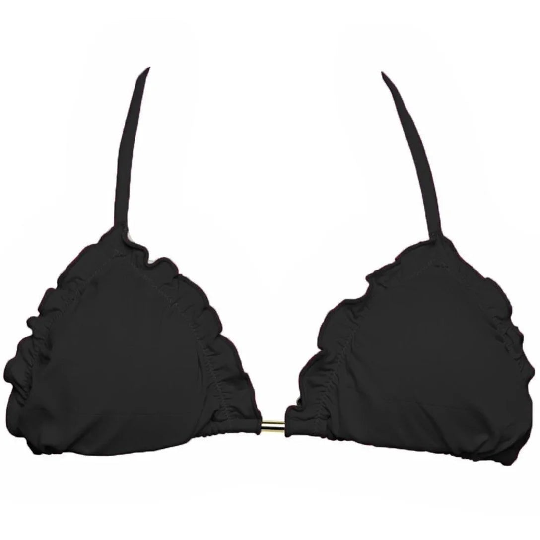 Conjunto Biquíni Cortininha Amarração Feminino Bojo Verão - Preto