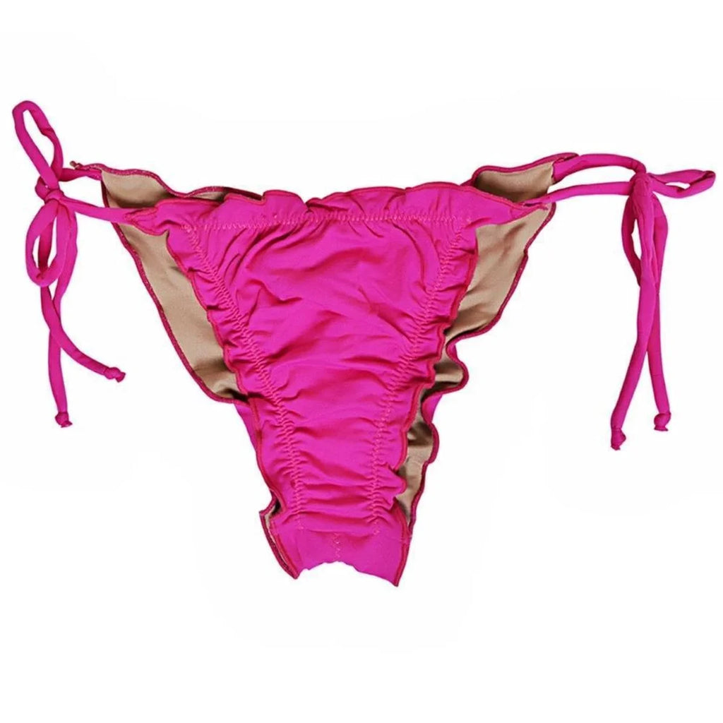 Conjunto Biquíni Cortininha Amarração Feminino Bojo Verão - Rosa